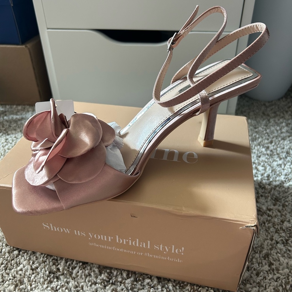 Blush floral wedding shoes